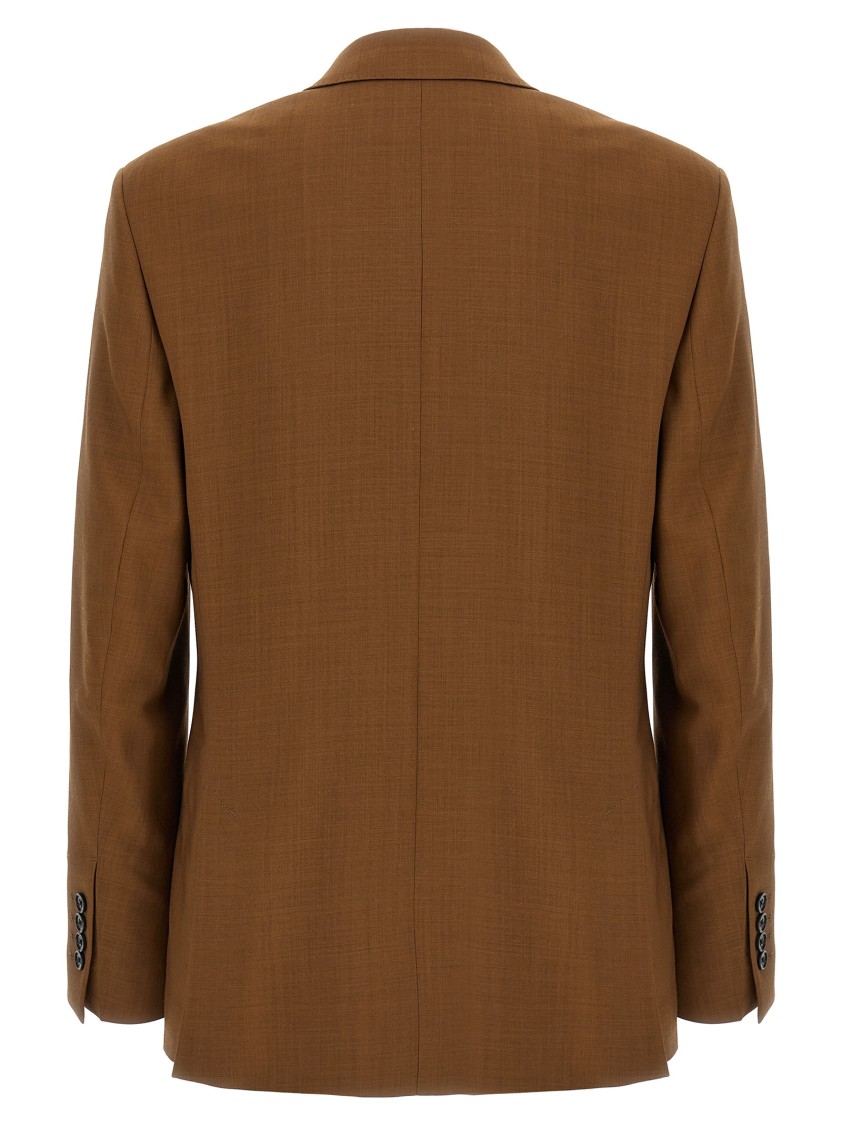 Ami Alexandre Mattiussi Ami Double-breasted Light Wool Twill Blazer In Brown