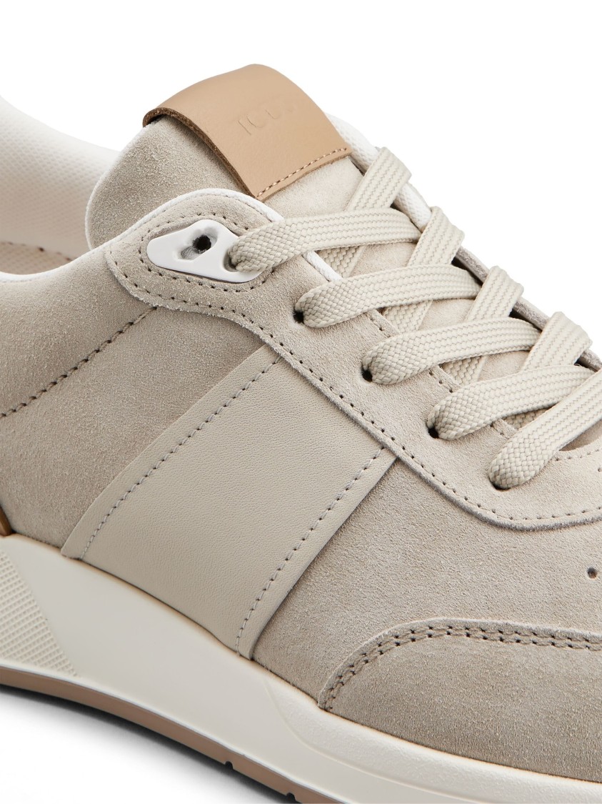 Tod's Leather-trim Suede Sneakers In Neutral
