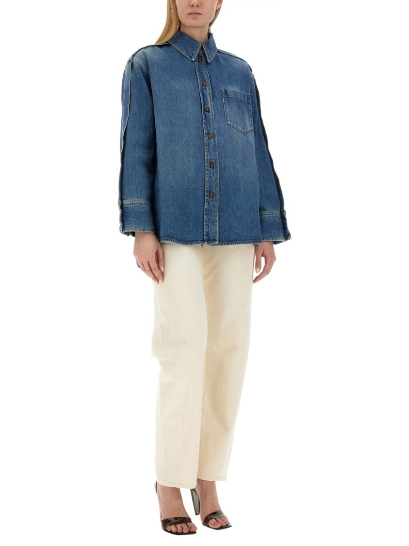 Shop Victoria Beckham Overszie Fit Shirt In Blue