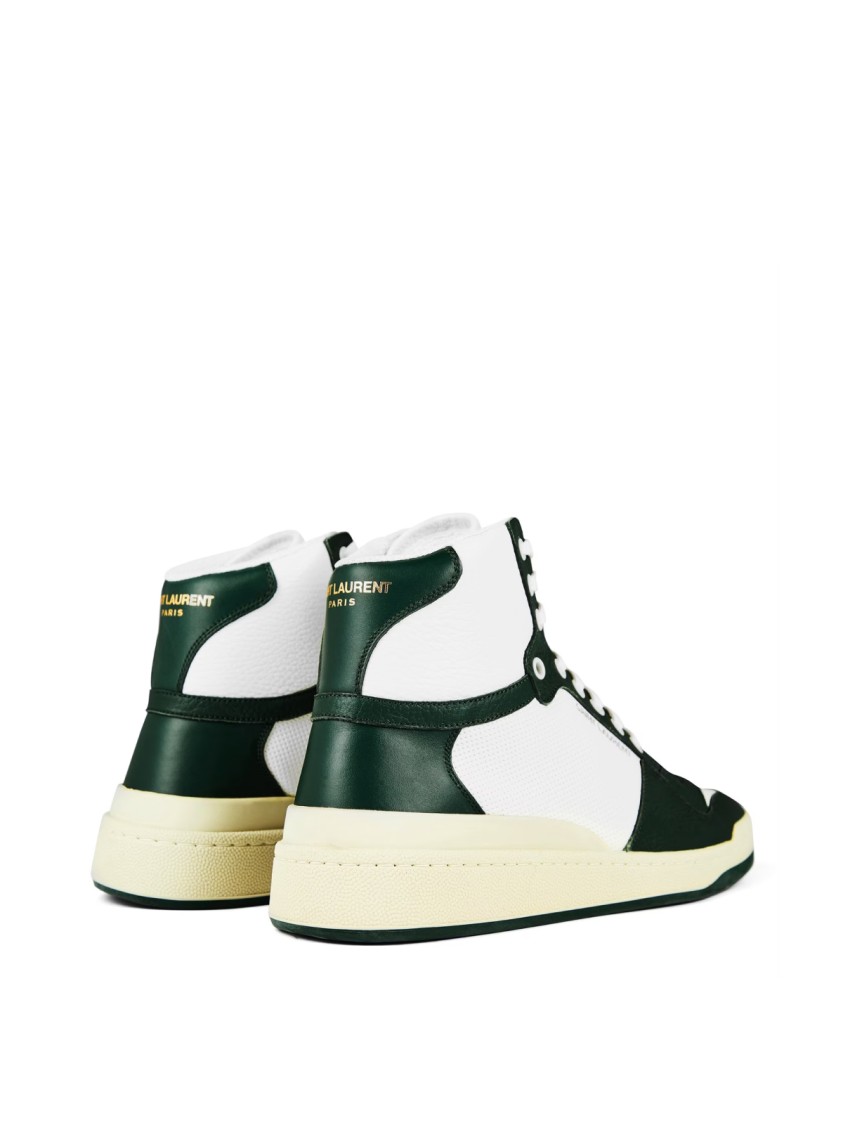 Saint Laurent Sl24 Leather High-top Trainers In White