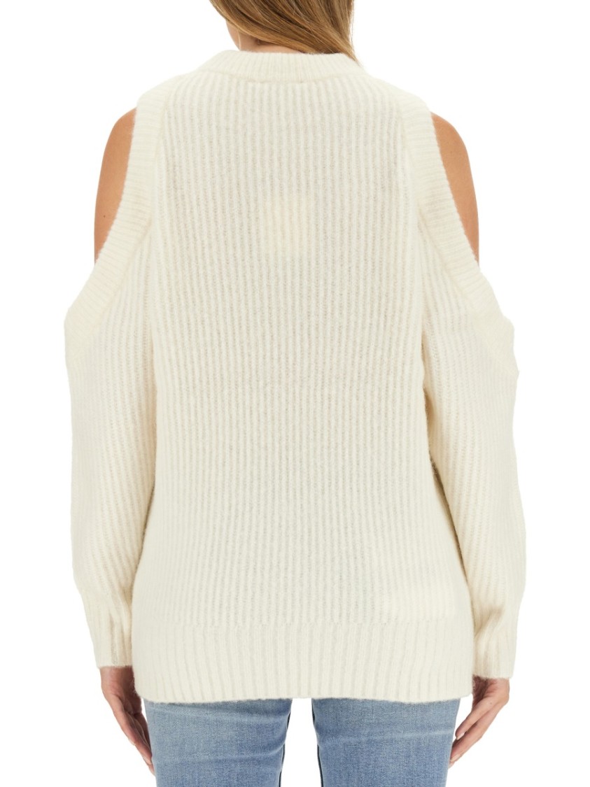 Ganni Jersey With Logo In White
