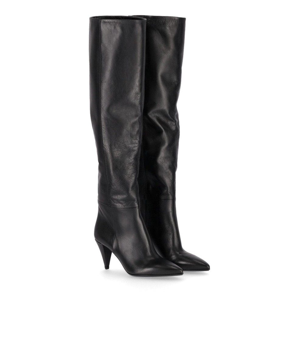 Strategia Scout Black Heeled High Boot In Black