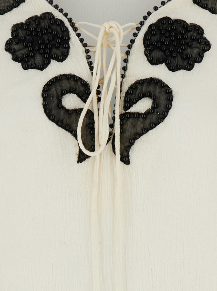 Shop Anjuna Lalla' White Dress With Contrasting Details