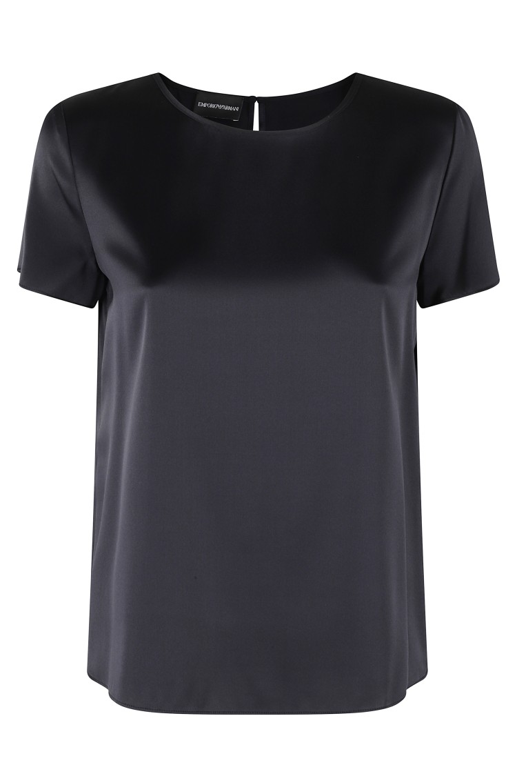 Emporio Armani Round Neck Short-sleeved T-shirt In Blue