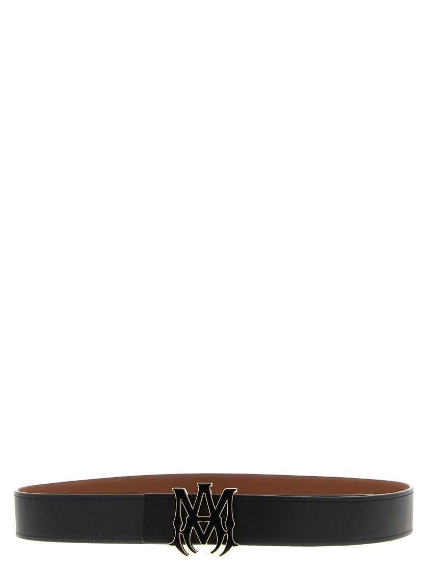 Amiri 'ma 4cm Enamel' Reversible Belt In Black