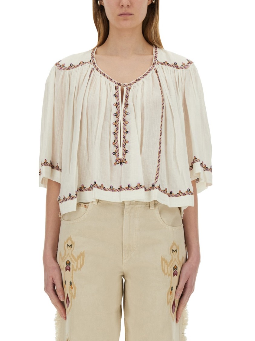 Shop Isabel Marant Étoile "felicity" Top In White