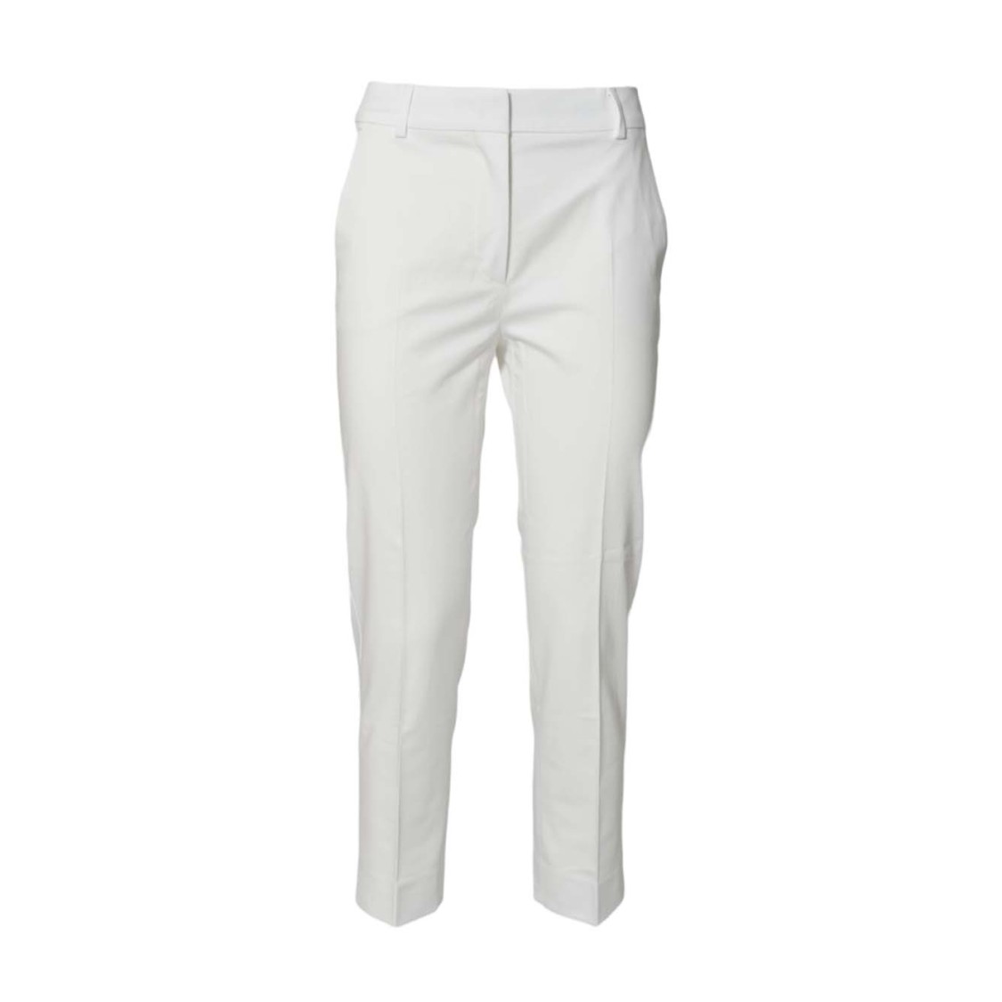 Shop Max Mara White Satin Lince1234 Cropped Trousers