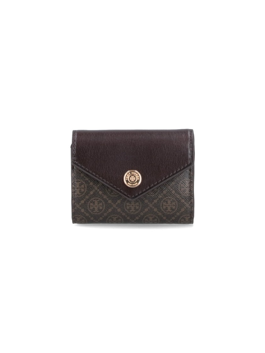 Tory Burch T Monogram Coated Canvas Small Envelope Wallet Wallets Beige