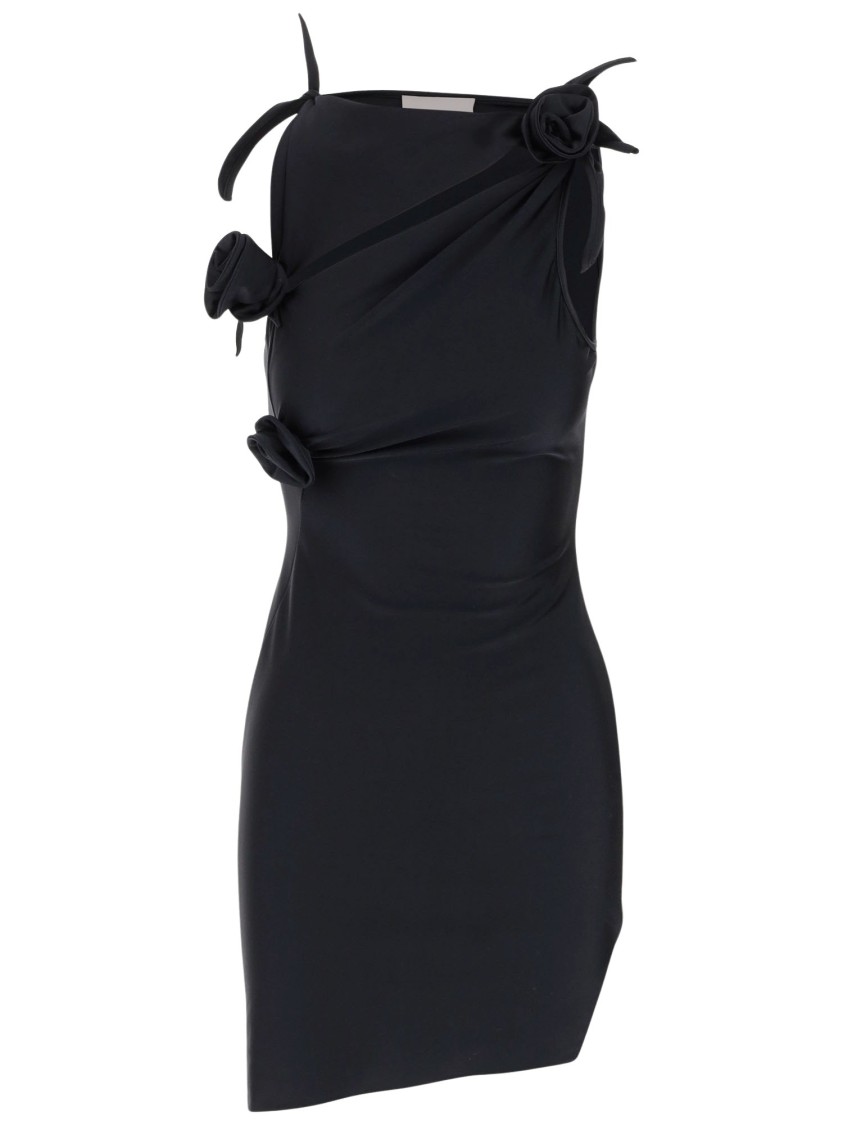 Coperni Asymmetric Maxi Dress With Decorative Details In Black