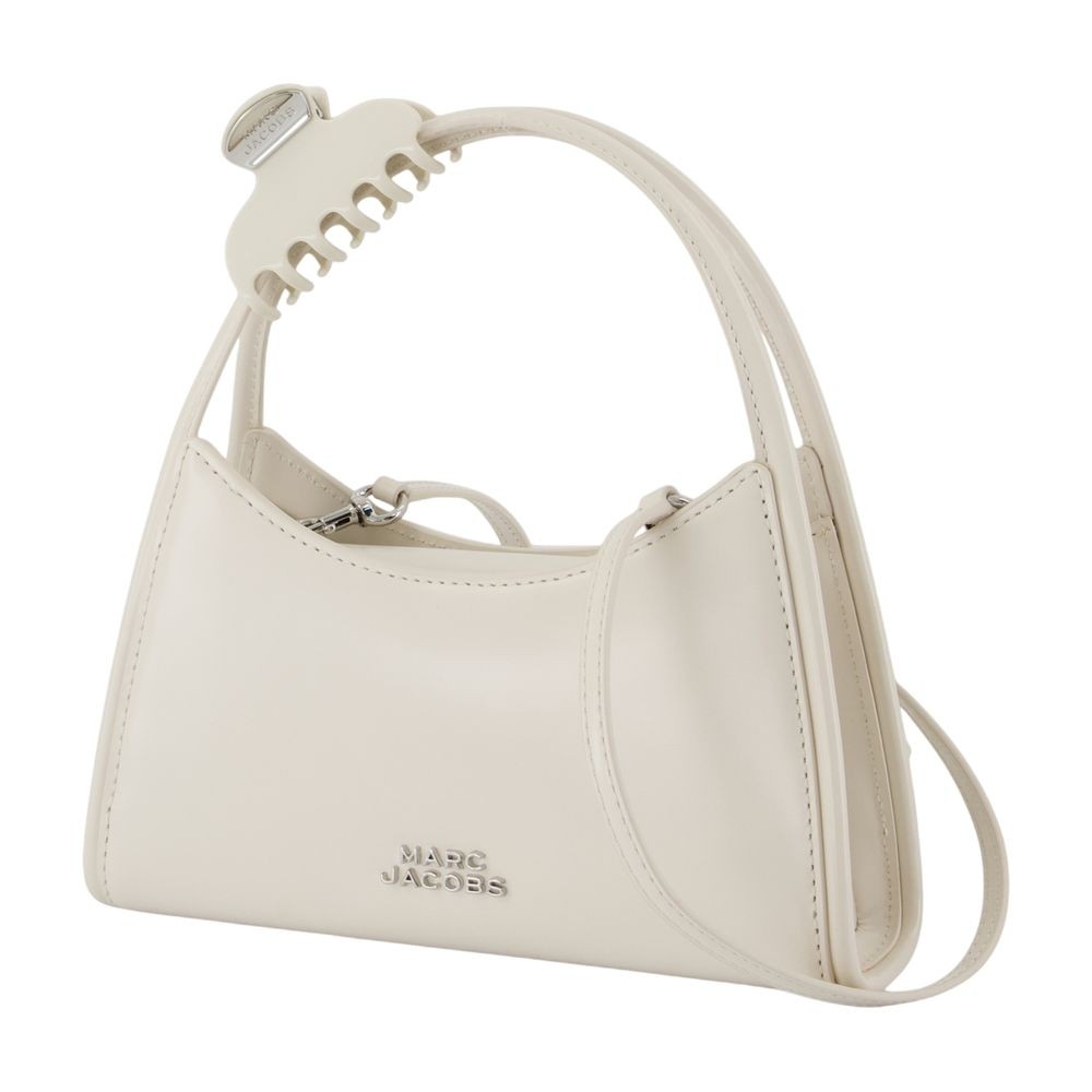 Marc Jacobs Glam Claw Clip Leather Crossbody Bag In White
