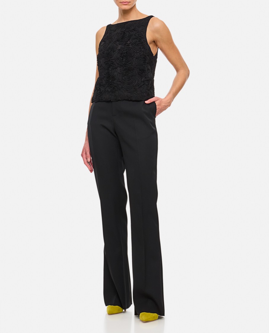 Bottega Veneta Sartorial Wool Twill Flared Pants In Black