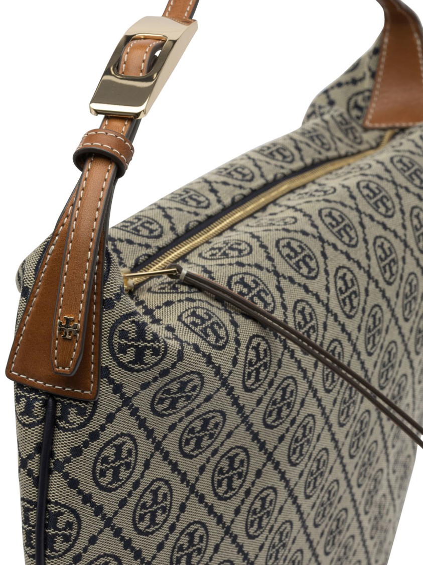 Tory Burch Large T Monogram Jacquard Balloon Bag In Multi