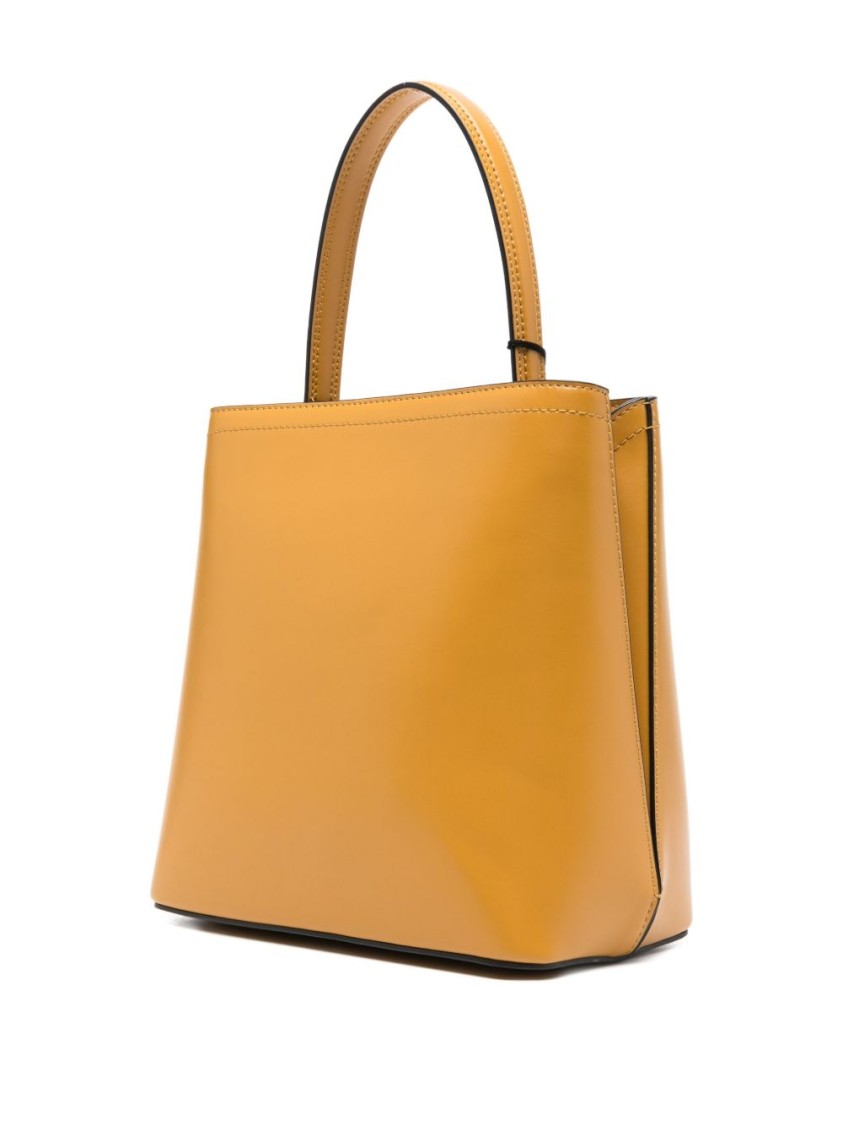 Twinset Twin-set Structured Tote Bag With Polished Hardware And Versatile Straps In Brown
