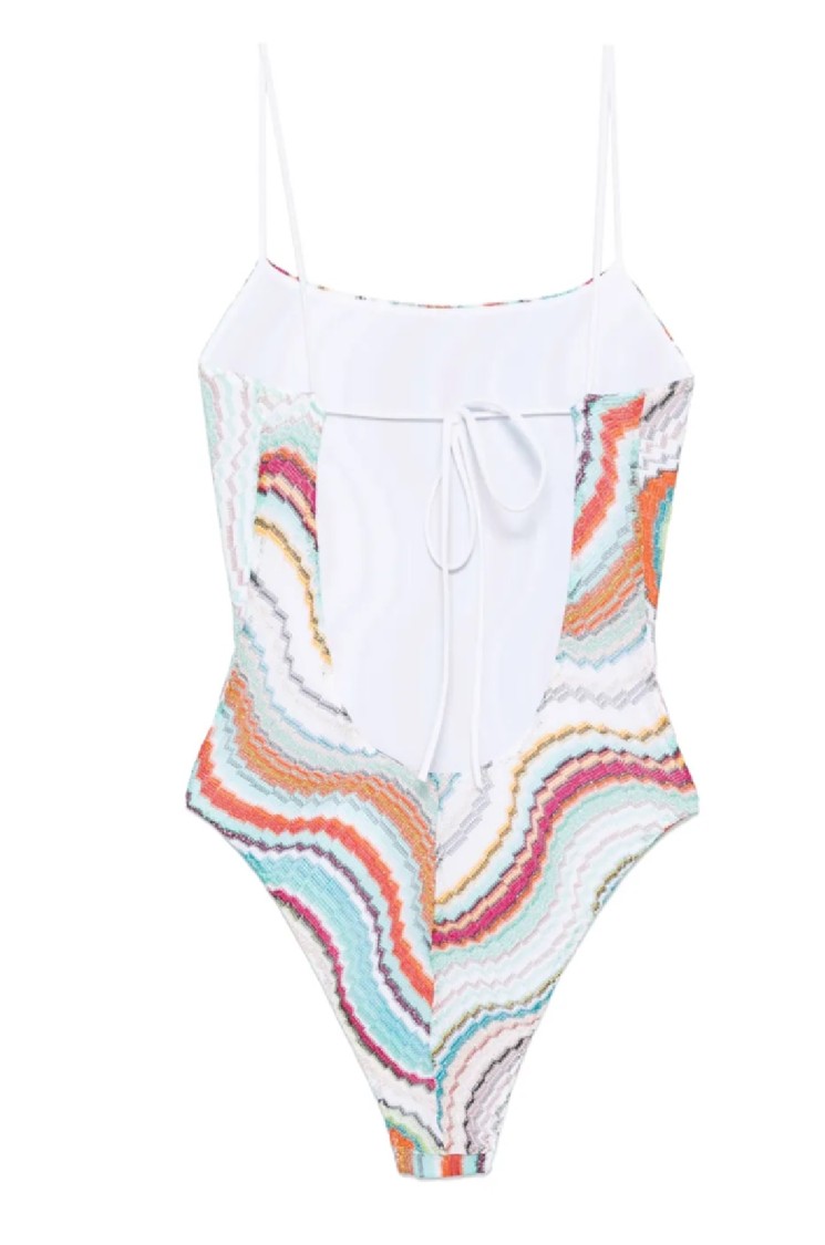 MISSONI MISSONI LIGHT BLUE ONE PIECE WITH VIBRANT WAVE PATTERN 