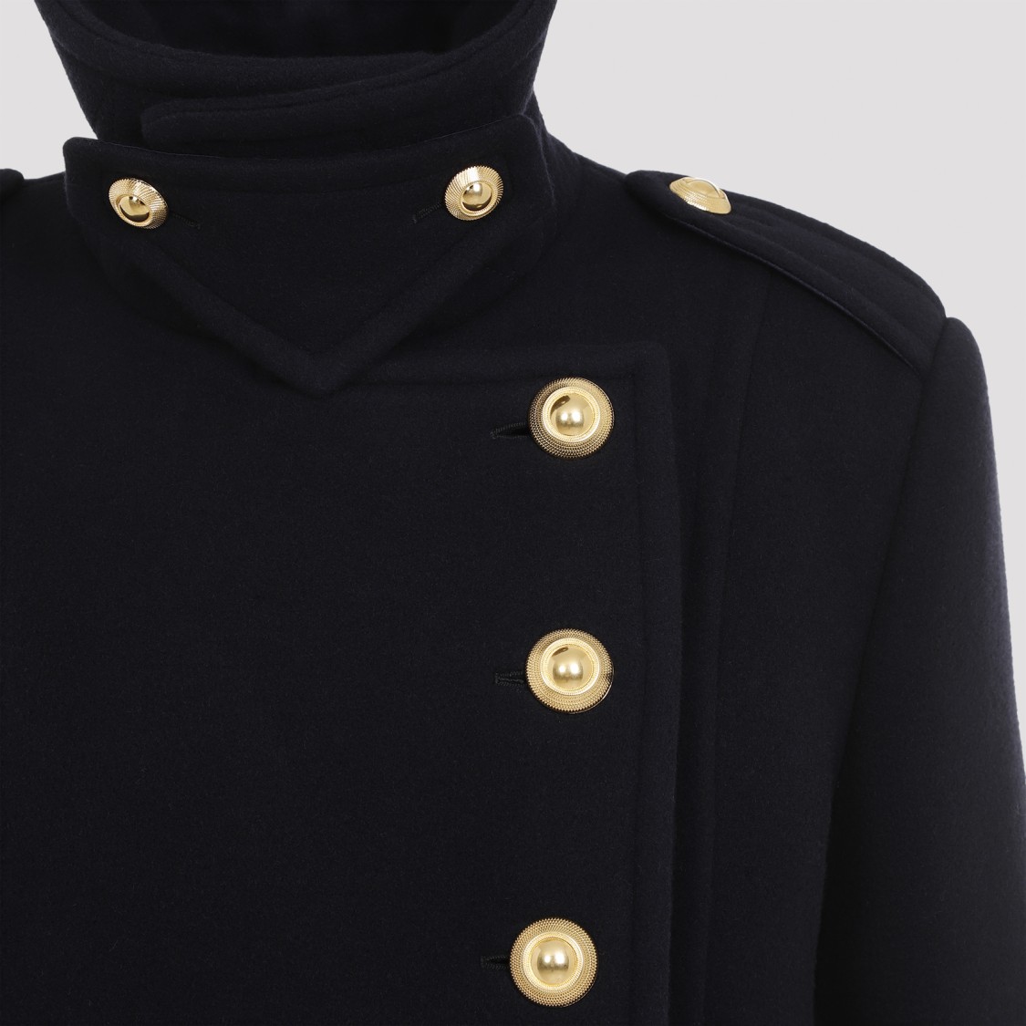 Tom Ford Asymmetric Wool-cashmere Duffle Peacoat In Black