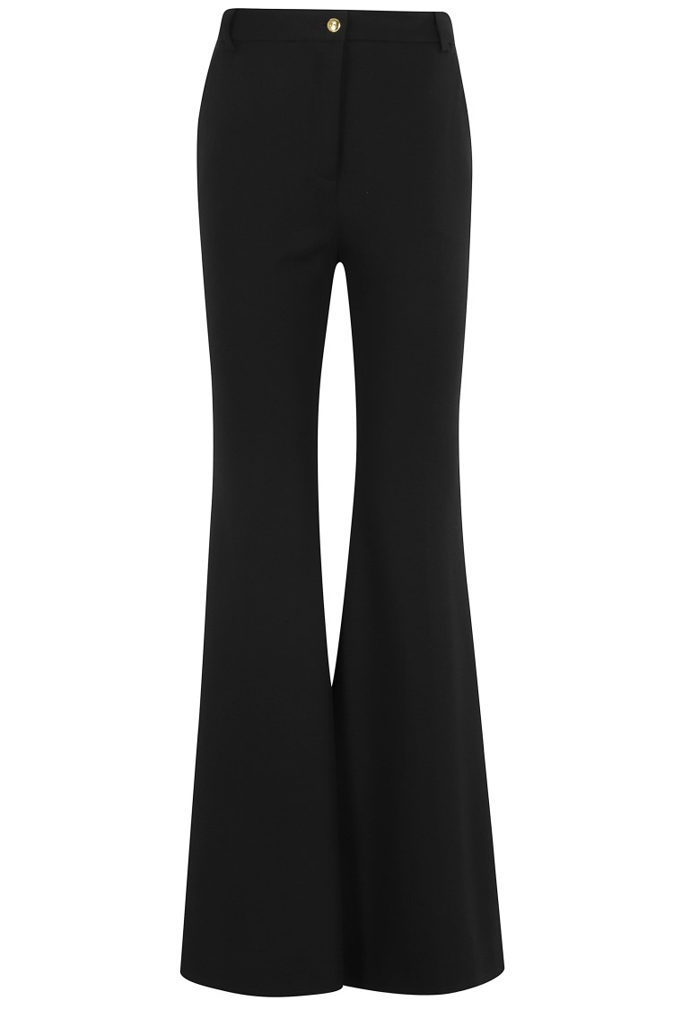 Pinko Flared High-waisted Pants With Side Pockets In Black