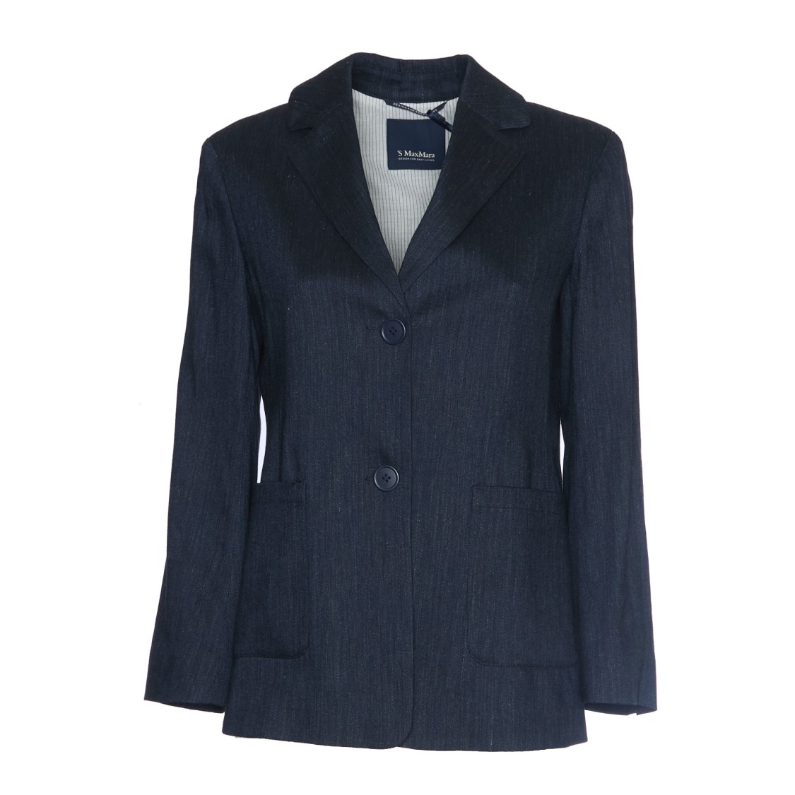 MAX MARA MAX MARA BLACK BLAZER WITH DENIM EFFECT AND TAILORED FIT