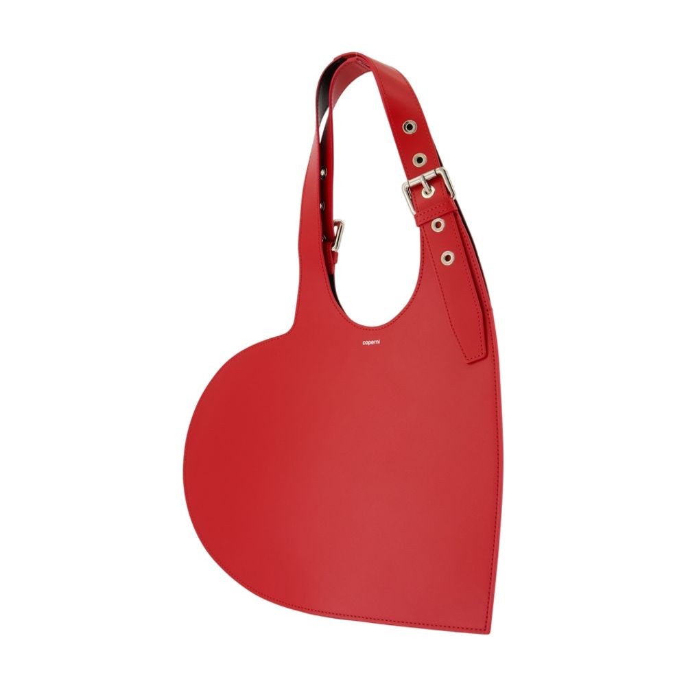 Coperni Red Belt Heart Tote In Red