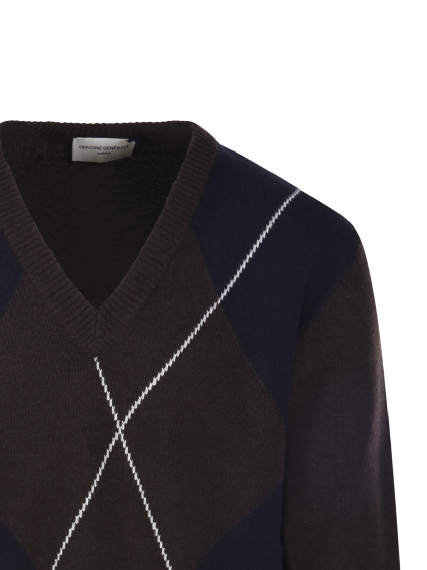 Officine Generale Manolo Sweater In Brown