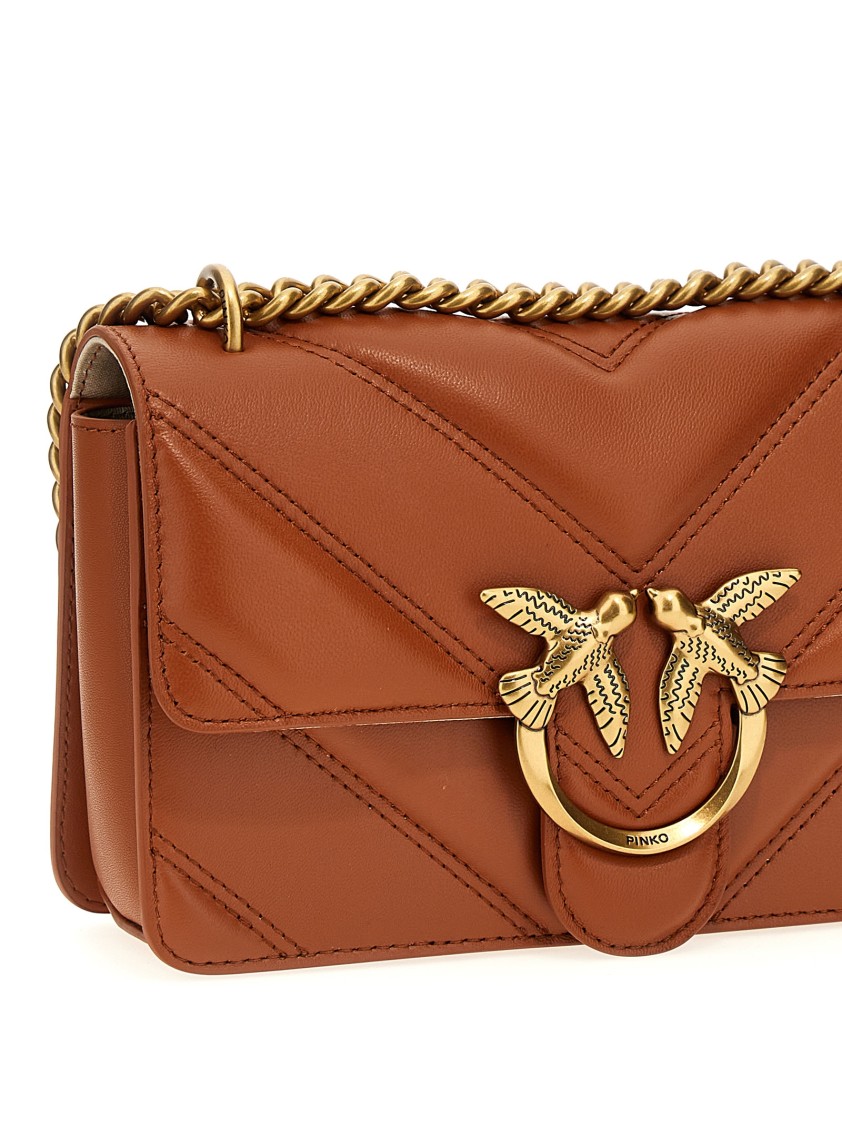 Pinko Mini Love One Crossbody Bag In Brown