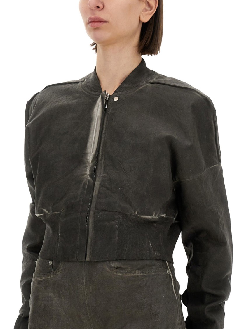 Rick Owens Drkshdw Drkshdw By Rick Owens "flight Jkt" Cropped Bomber Jacket In Grey