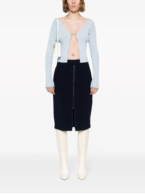 N°21 Figure-Hugging Midi Skirt With Front Zipper N°21 Figure-Hugging Midi Skirt With Front Zipper | THE LIST