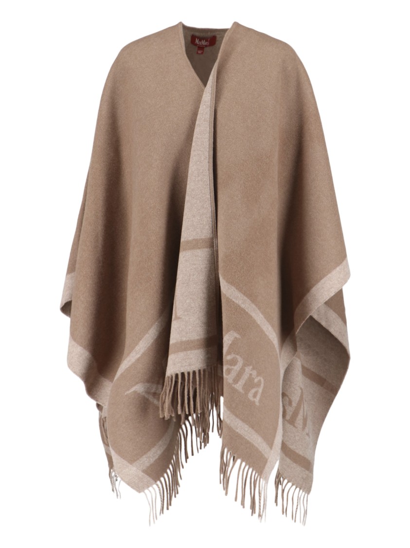 Max Mara "hilde" Wool Poncho Brown In Brown