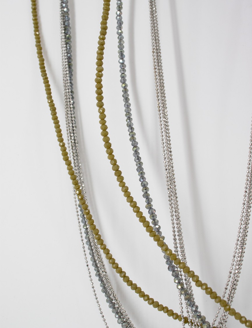 Panicale Layered Earth-toned Beaded Necklace With Unique Clasp