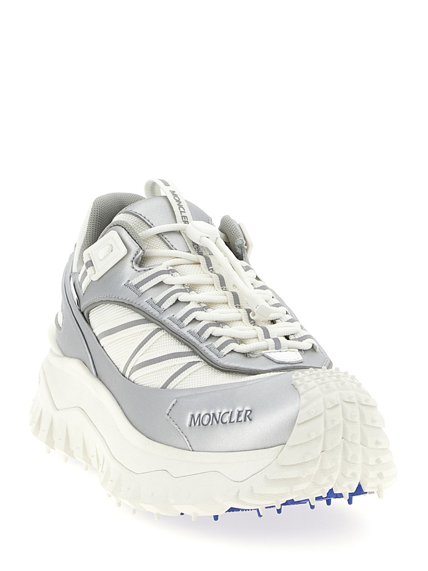 MONCLER TWO-TONE FABRIC AND LEATHER TRAILGRIP SNEAKERS