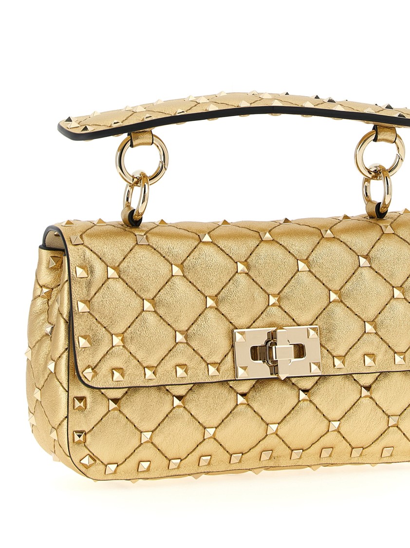 Valentino Garavani Rockstudspike' S Shoulder Bag In Gold
