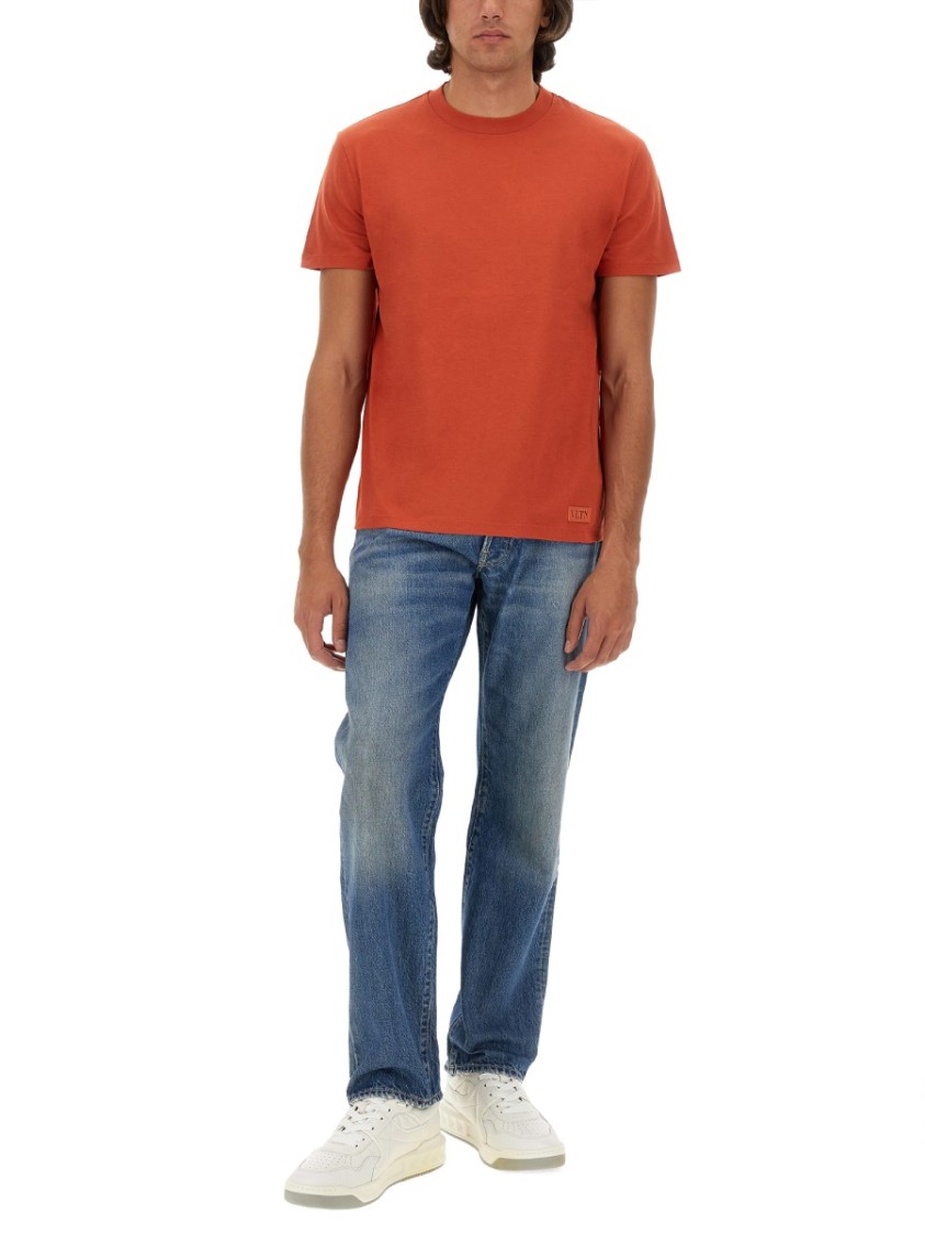 Valentino Relaxed-fit Orange Cotton T-shirt