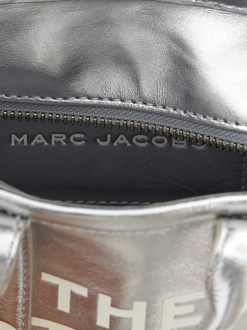 Marc Jacobs The Metallic Leather Tote Bag In Silver