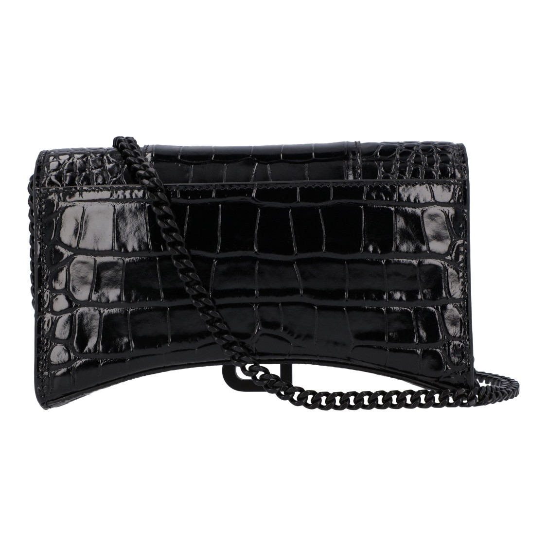Balenciaga Hourglass Wallet On Chain Crocodile Embossed