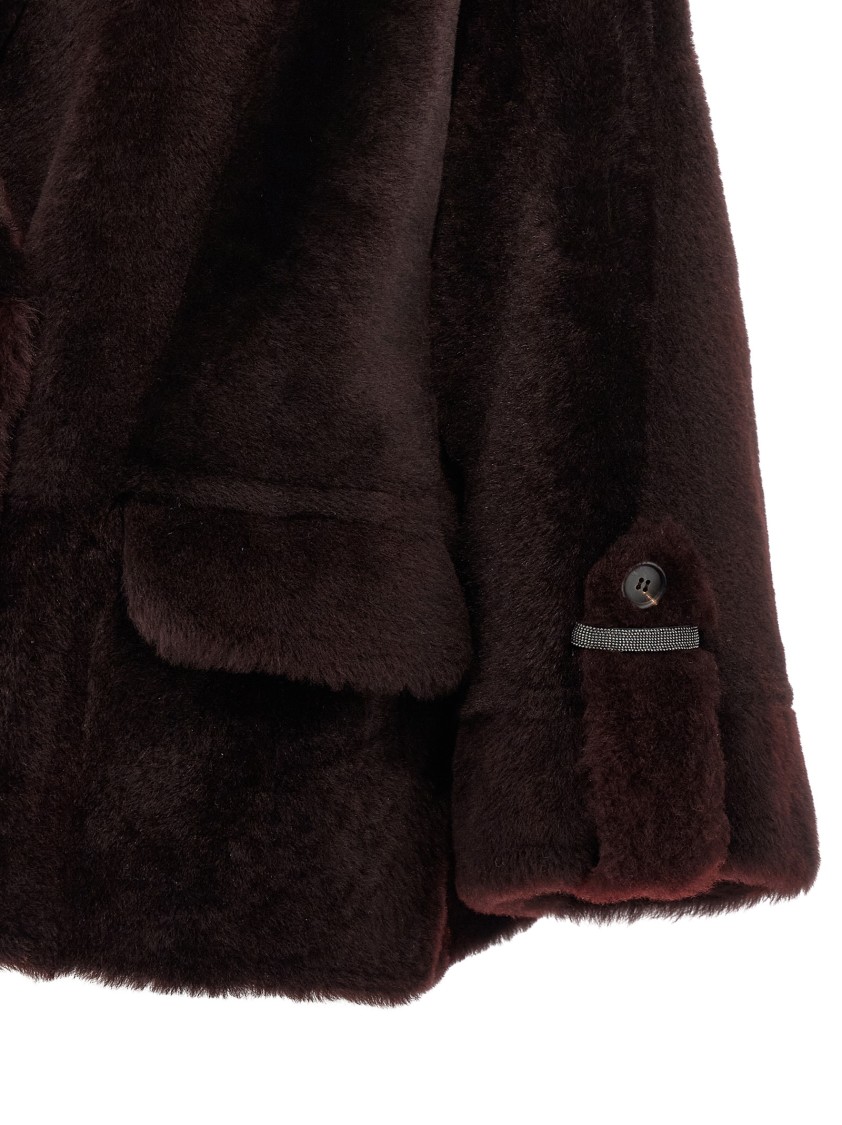 Brunello Cucinelli Double-breasted Reversible Fur Jacket With Front Pockets