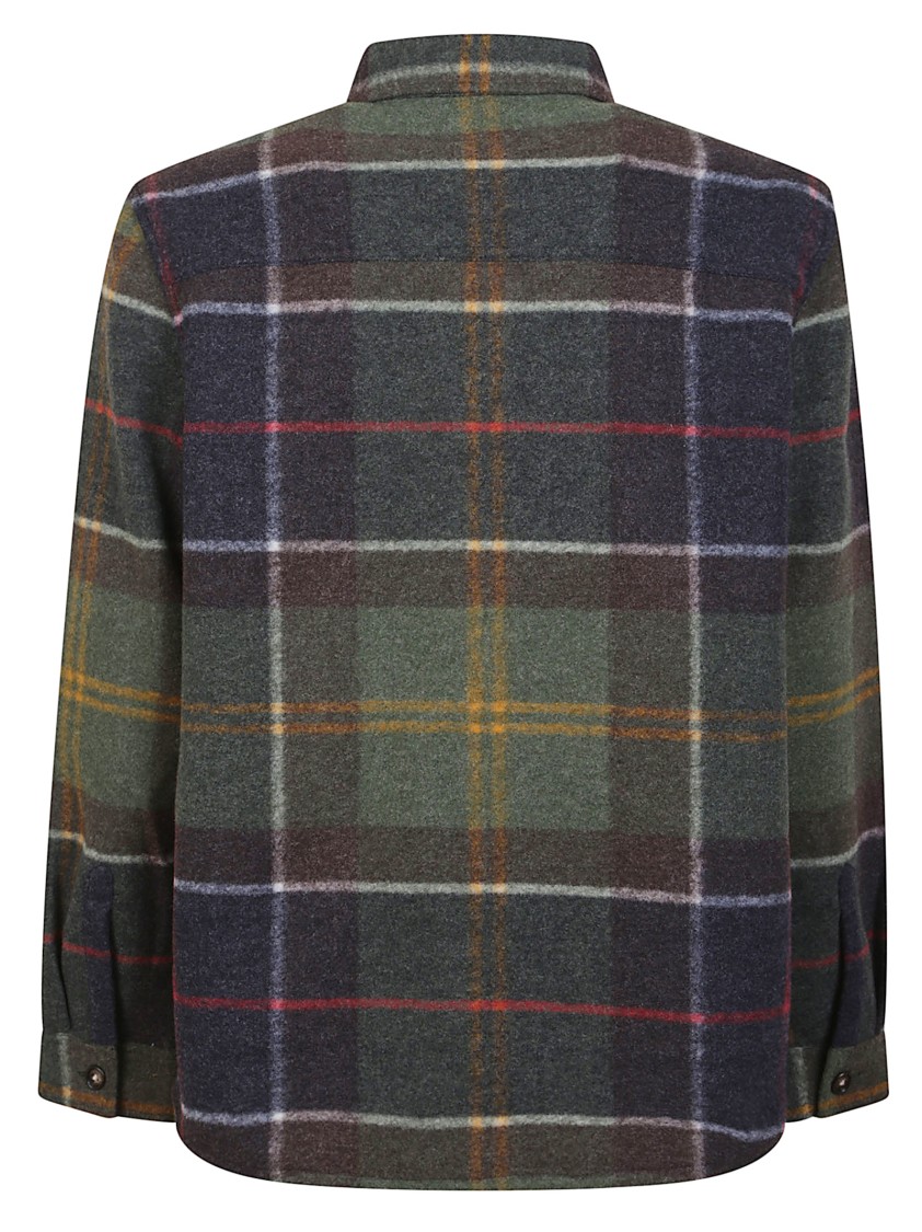 Barbour Tailored Check Tartan Overshirt With Buttoned Cuffs In Black