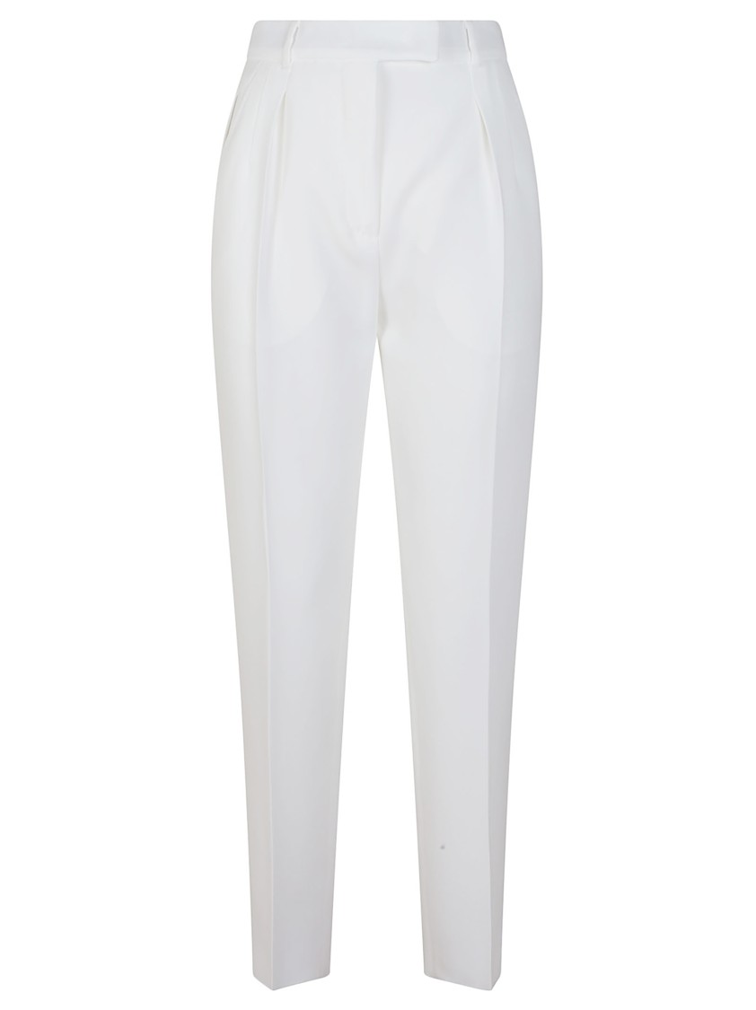 Max Mara Tailored Straight-leg Pants With High Waist In White