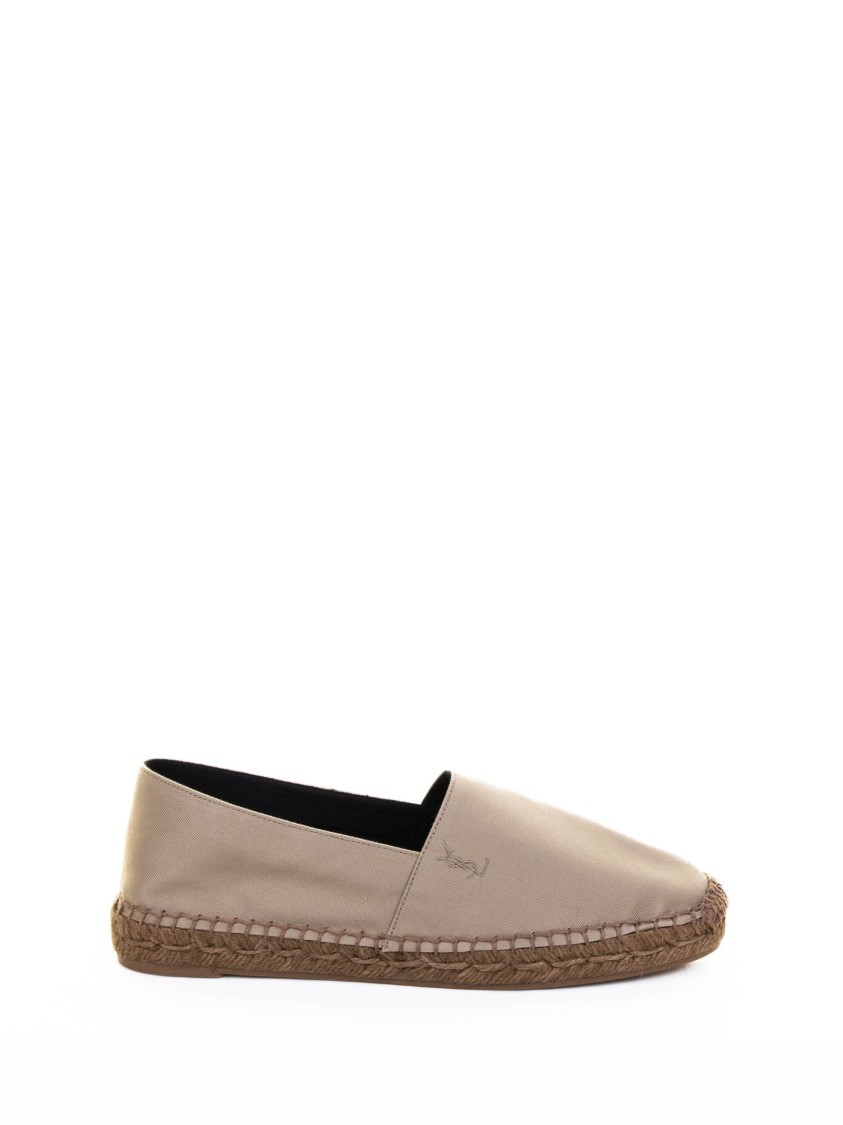 Saint Laurent Slip-on Flat Shoes With Woven Jute Sole