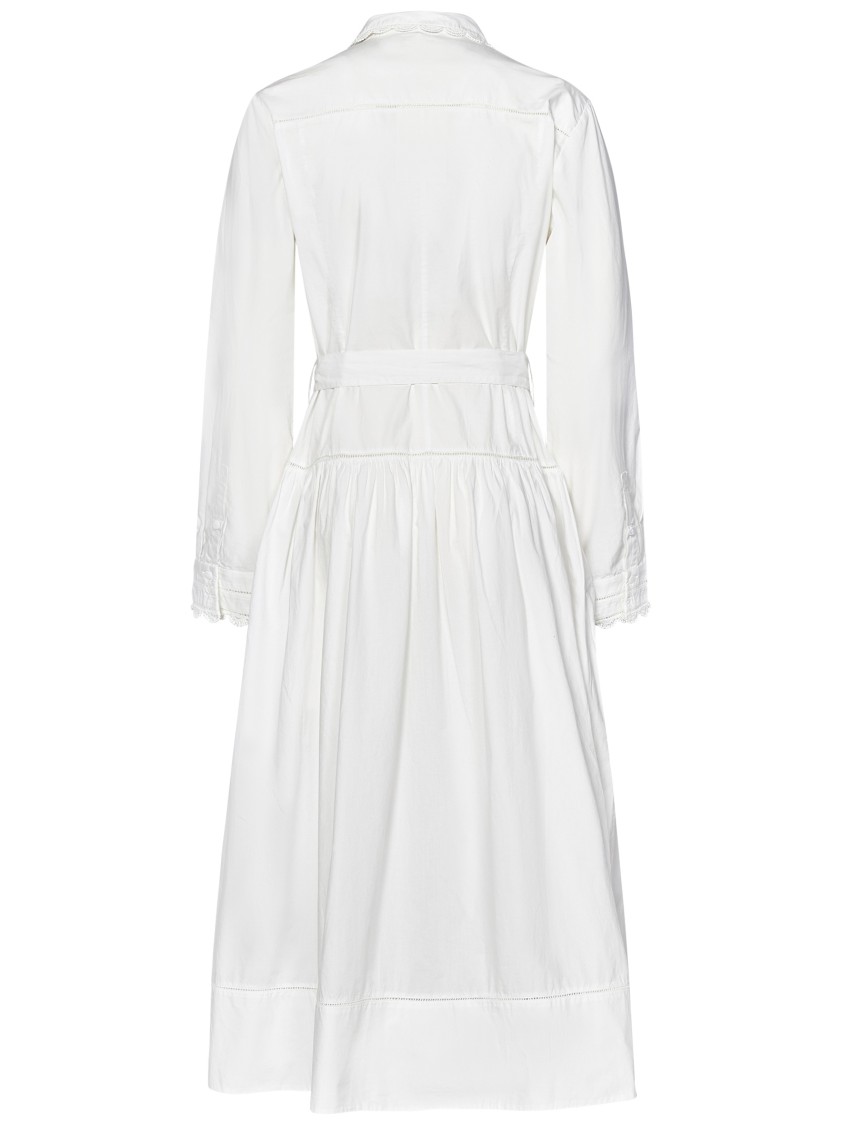 Ulla Johnson White Cotton Poplin Midi Shirt Dress In White
