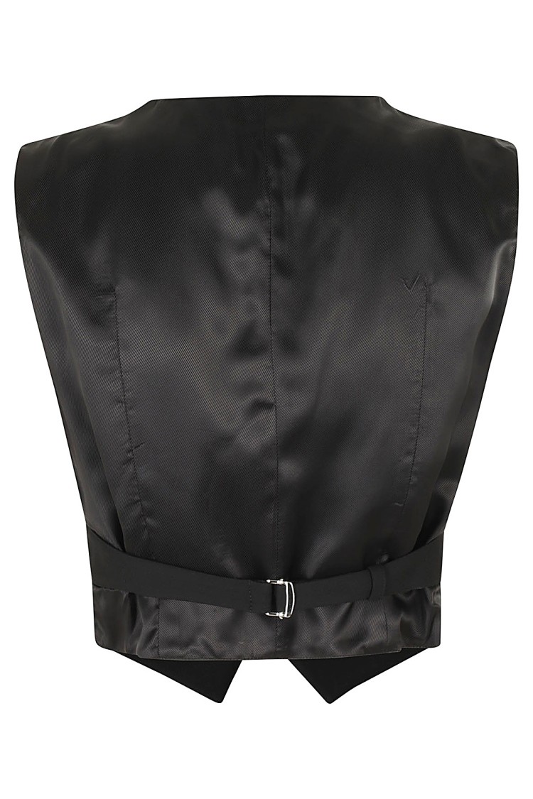 Erika Cavallini Sabrina Cropped Black Gilet In Black
