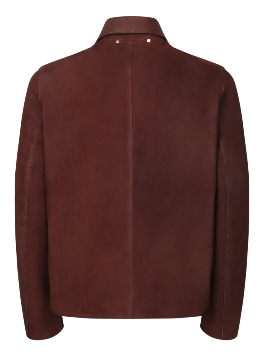 Shop Paul Smith Brown Suede Jacket With Classic Collar And Silk Lining