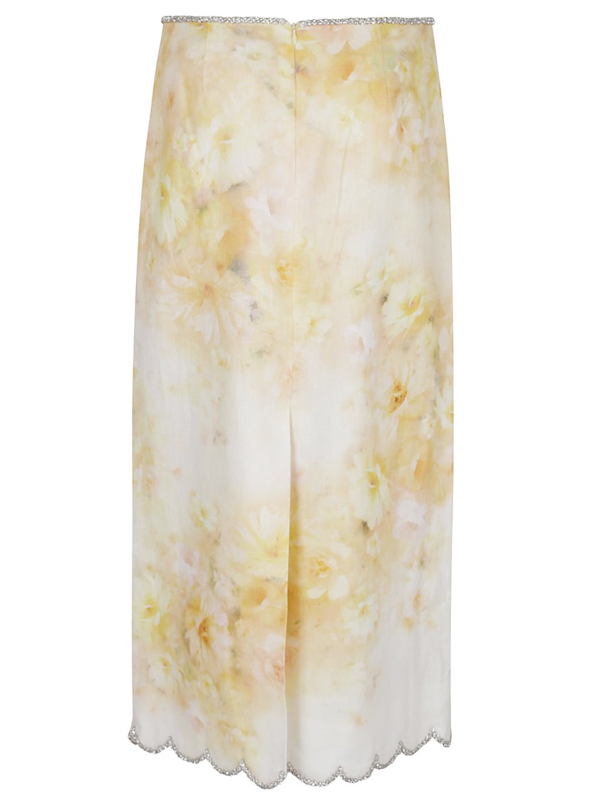 Zimmermann Women Printed Linen Crush Skirt In Yellow
