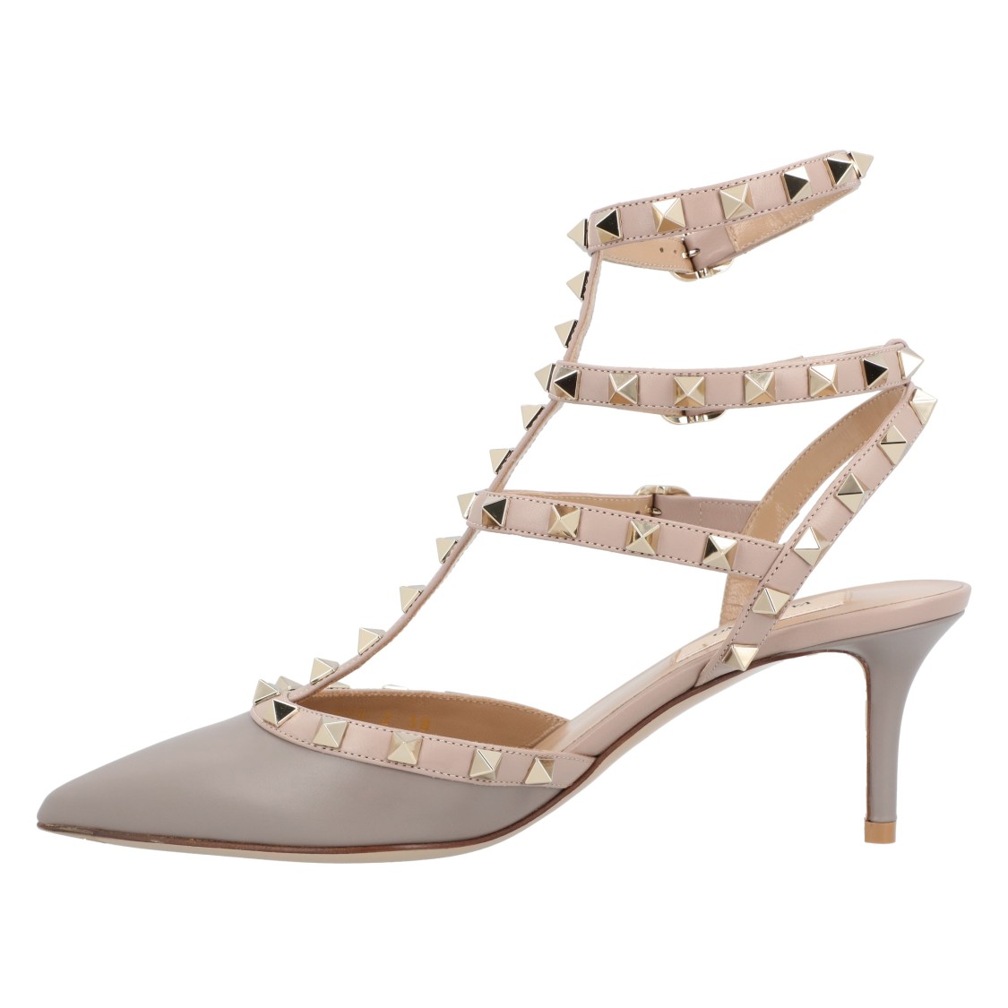 Valentino Rockstud Pointed-toe Pumps In Neutral