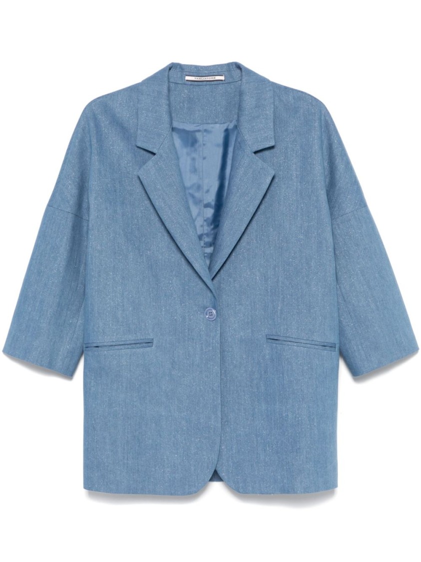 Tagliatore Single Button Blue Coat With Relaxed Silhouette In Blue