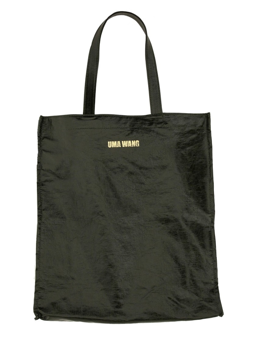 Uma Wang Black Tote Bag With Crinkled Texture