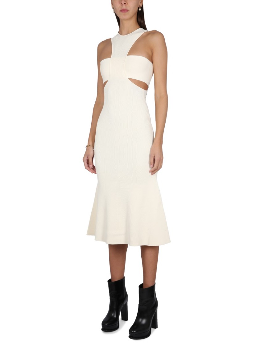 Shop Alexander Mcqueen Dress With Harness In Neutrals