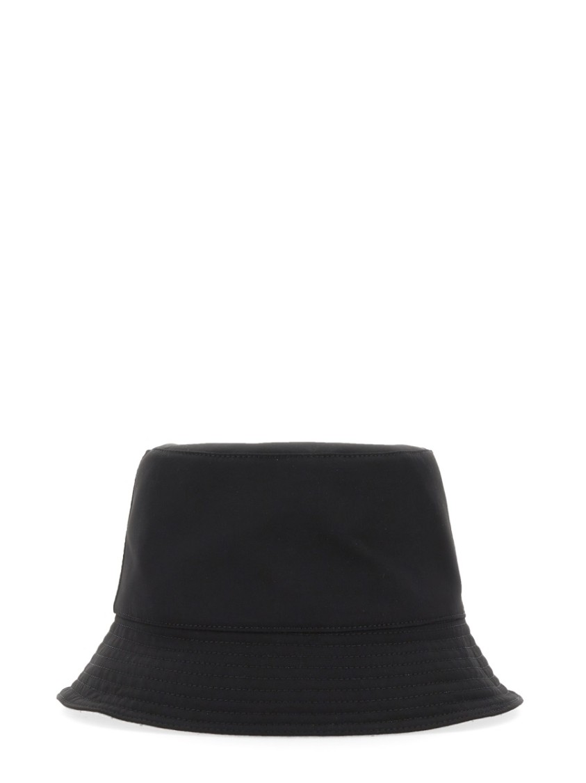 Alexander Mcqueen Black And White Reversible Bucket Hat With Logo Embroidery In Polyamide Man In Black