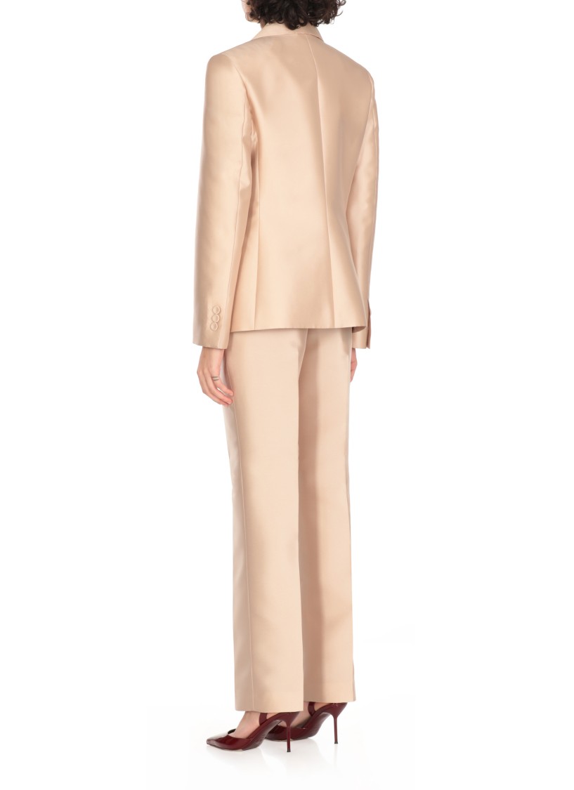 ALBERTA FERRETTI ALBERTA FERRETTI IVORY SILK BLEND BLAZER
