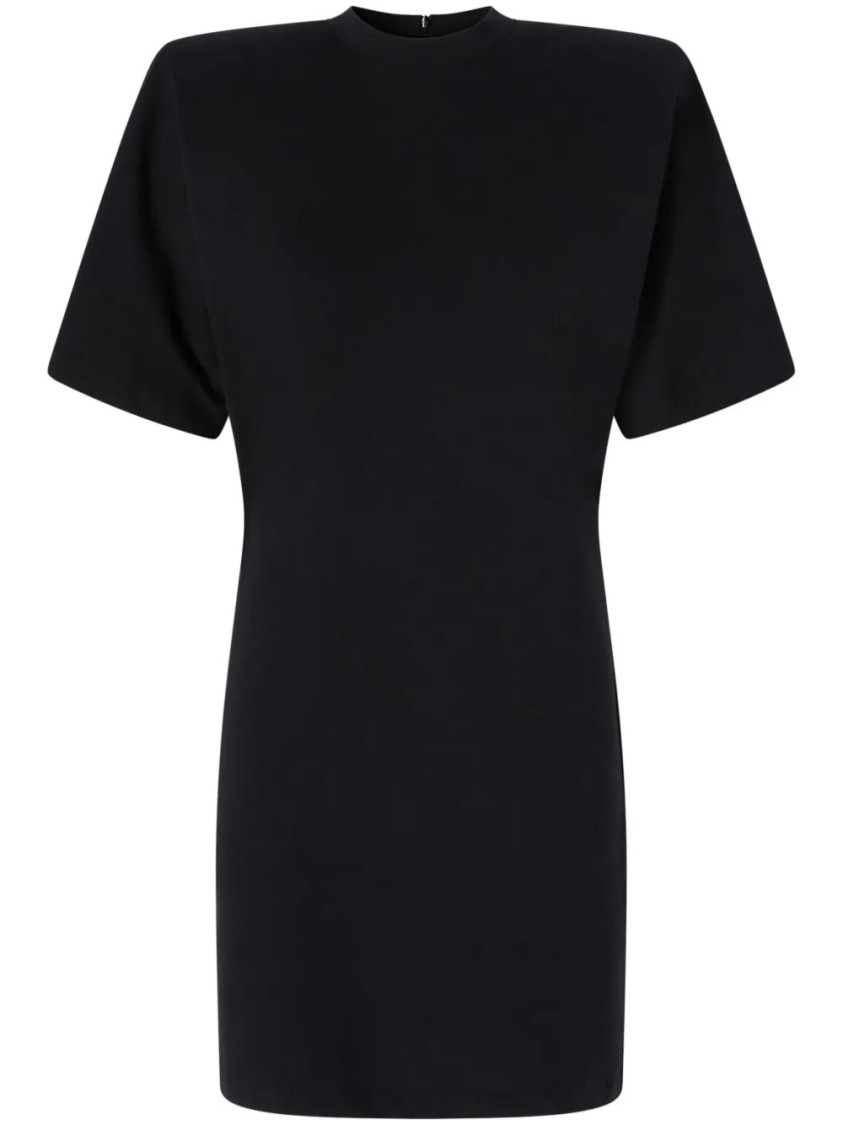Pinko Mini Dress With Padded Shoulders And Strap In Black