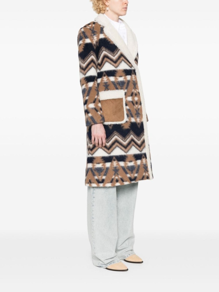 Ava Adore Aztec-pattern Coat In Multicolor