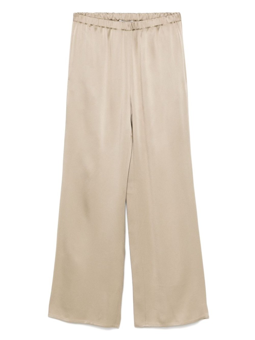 Antonelli Flowing Wide-leg Trousers In Soft Gray Fabric